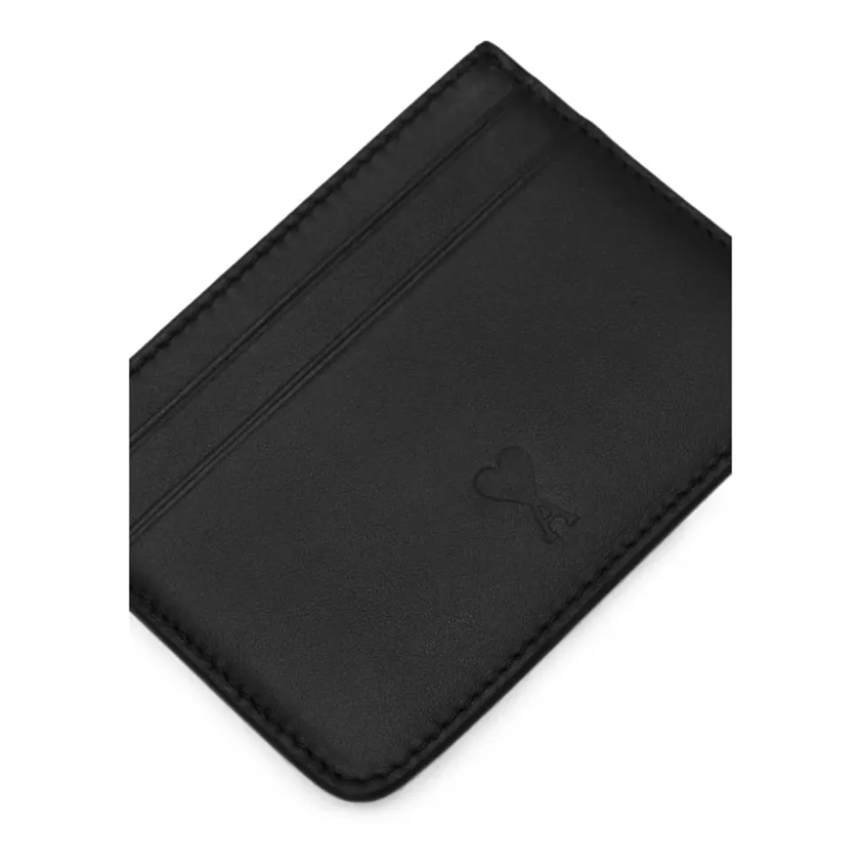 AMI PARIS - porte-cartes en cuir de vachette