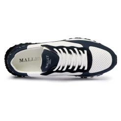 Baskets en Cuir Marine Argent
