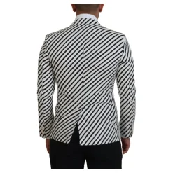 Blazer Blanc à Rayures Style Sport