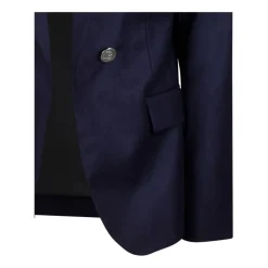 Blazer Bleu à Boutons en Relief