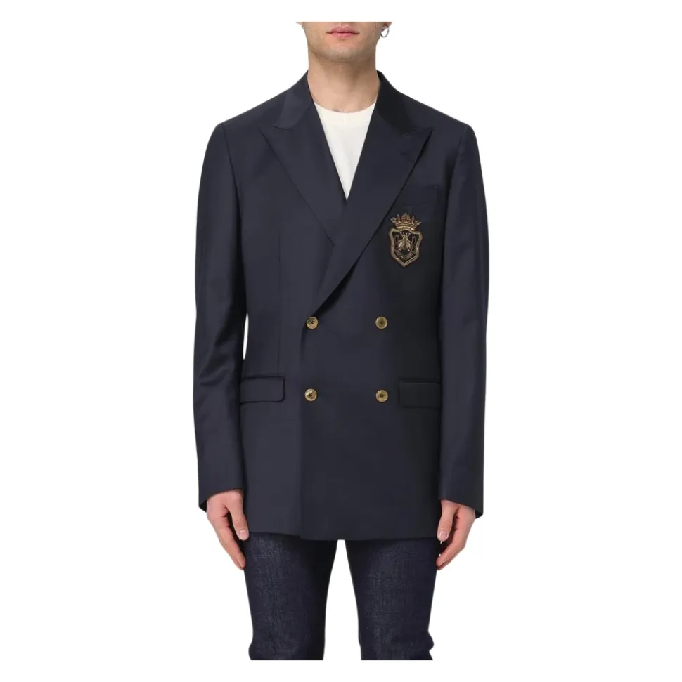 Blazer Bleu Marine à Écusson