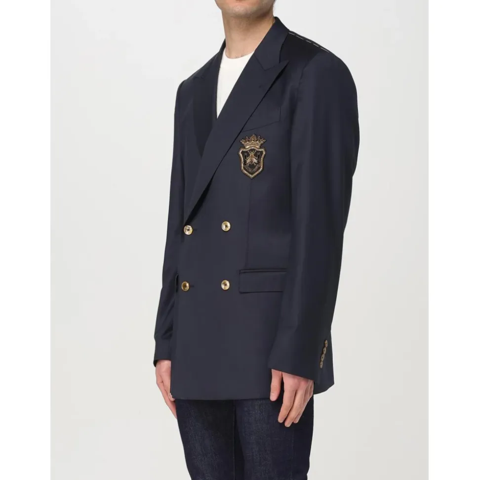 Blazer Bleu Marine à Écusson