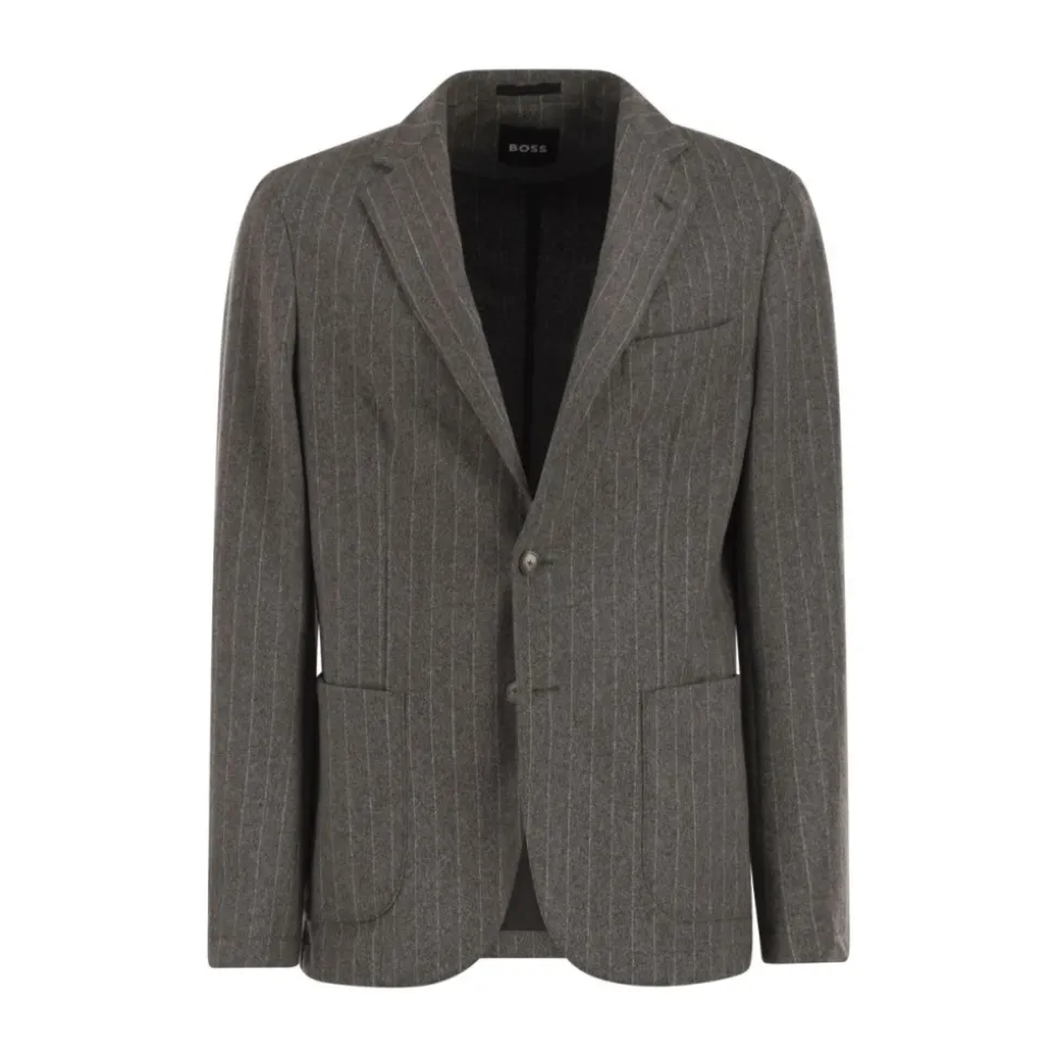 Blazer en flanelle rayée coupe slim