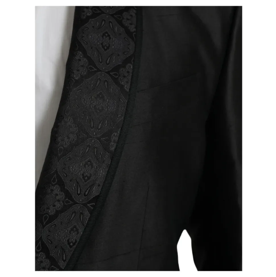 Blazer en Mélange de Soie à Un Bouton