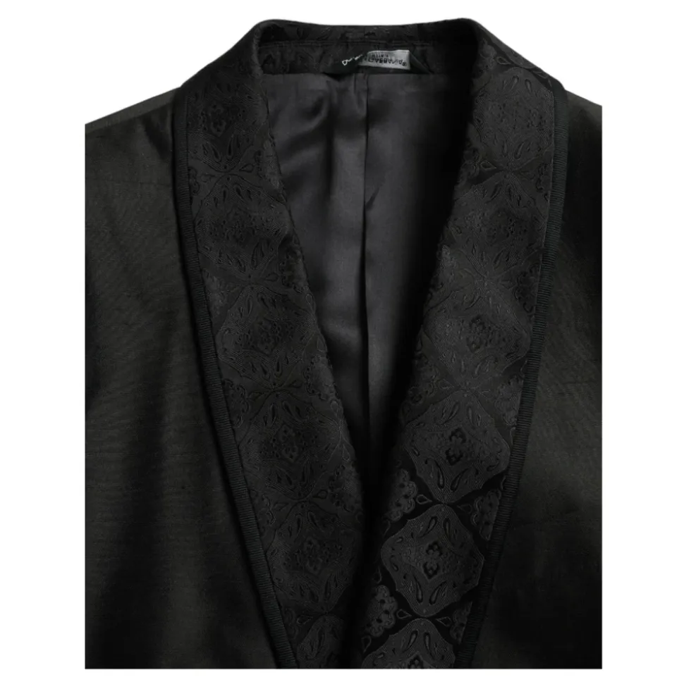 Blazer en Mélange de Soie à Un Bouton