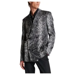 Blazer en soie imprimée