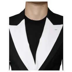 Blazer Noir Ajusté en Laine