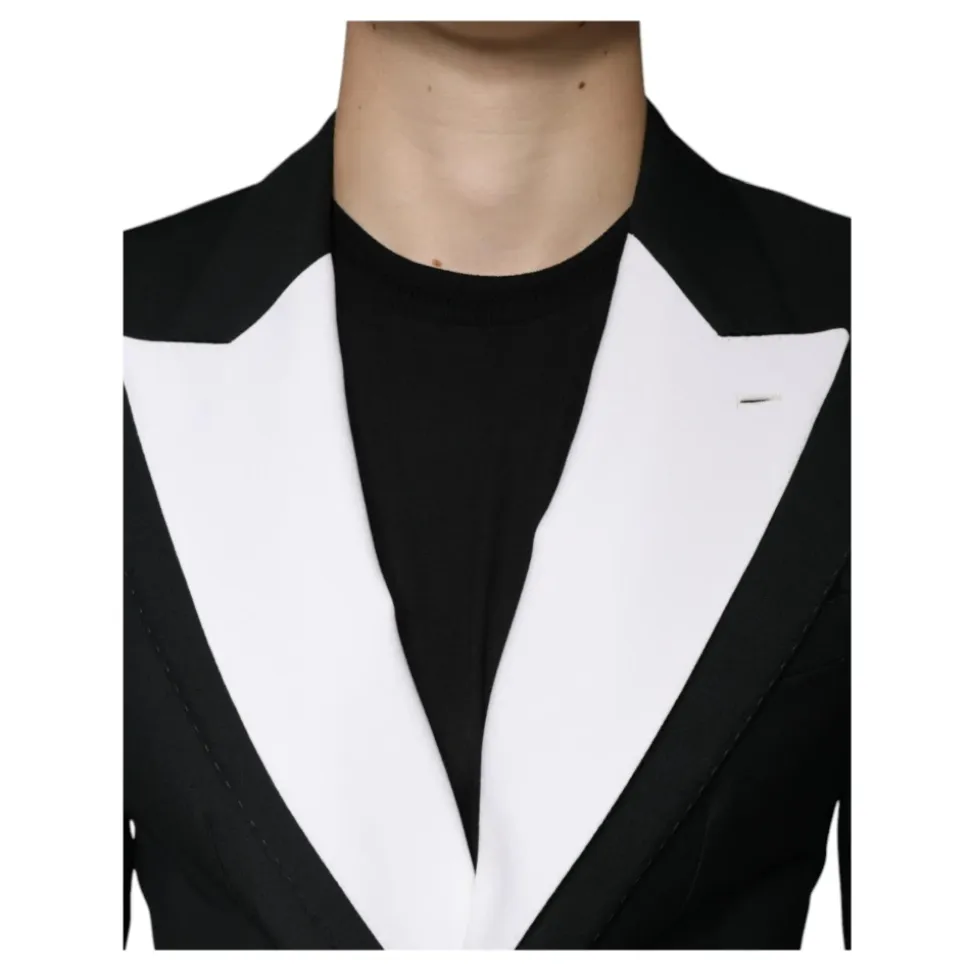 Blazer Noir Ajusté en Laine
