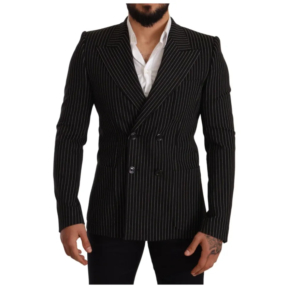 Blazer à rayures avec revers pointus