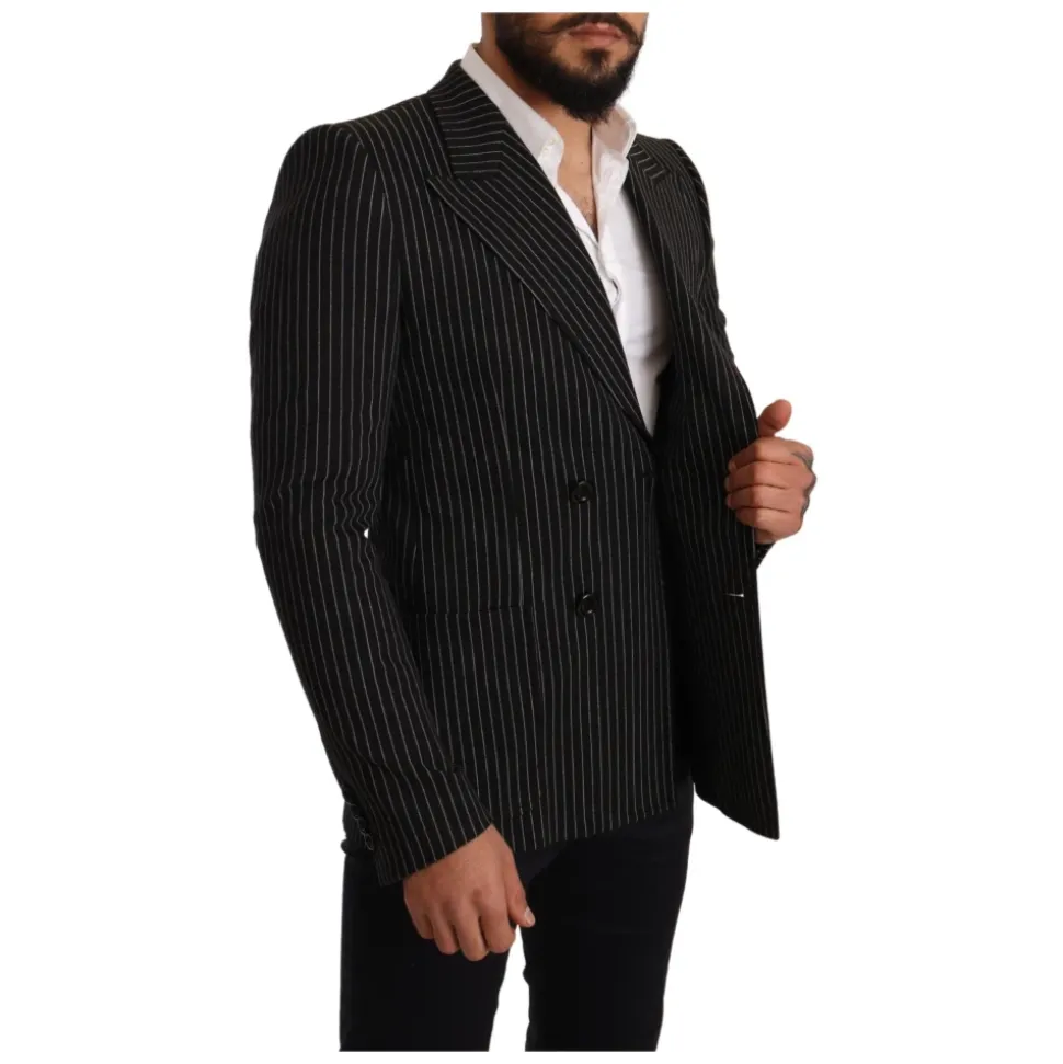 Blazer à rayures avec revers pointus