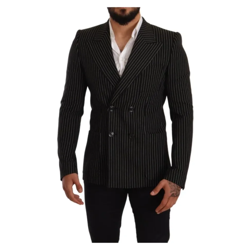 Blazer à rayures avec revers pointus