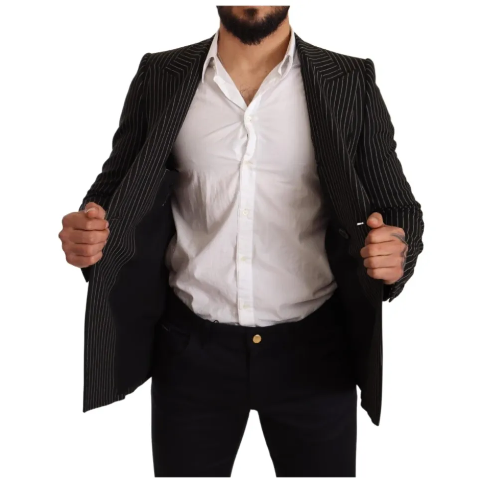 Blazer à rayures avec revers pointus