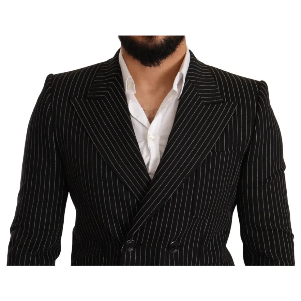 Blazer à rayures avec revers pointus