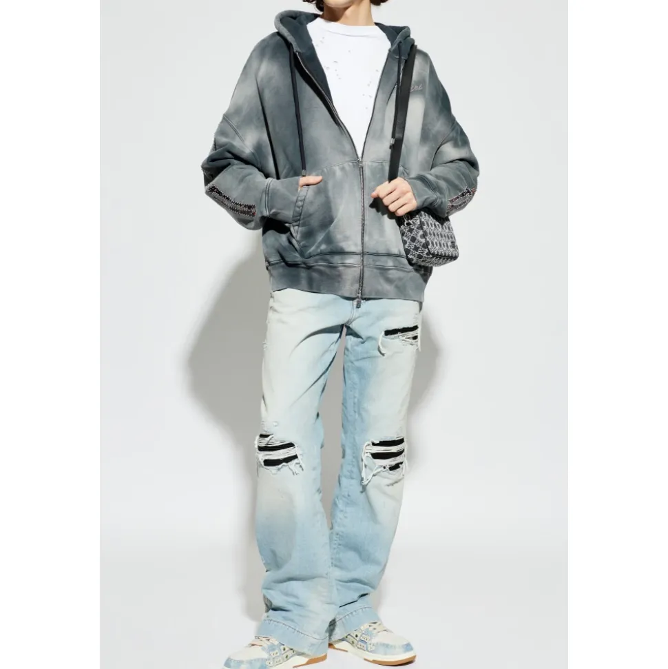 Bones Studded Oversized Zip Hoodie