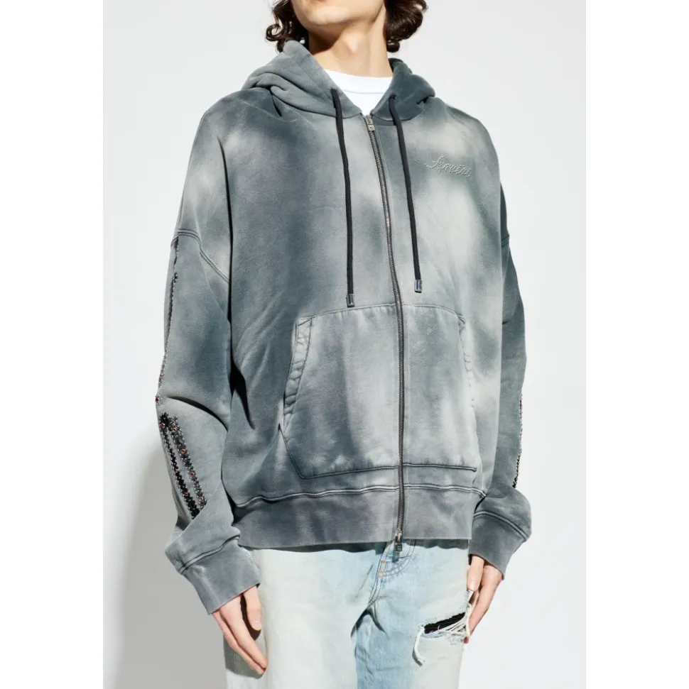 Bones Studded Oversized Zip Hoodie