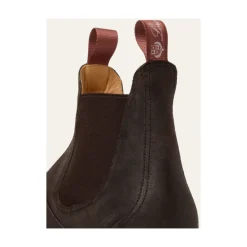 Bottes Chelsea en Cuir Marron avec Boucle de Couleur Kummel