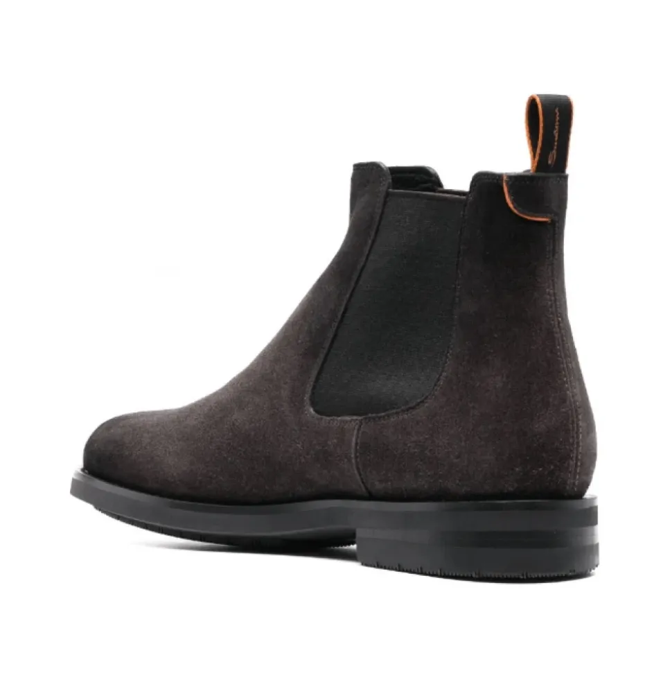 Bottines Chelsea en daim marron cèdre