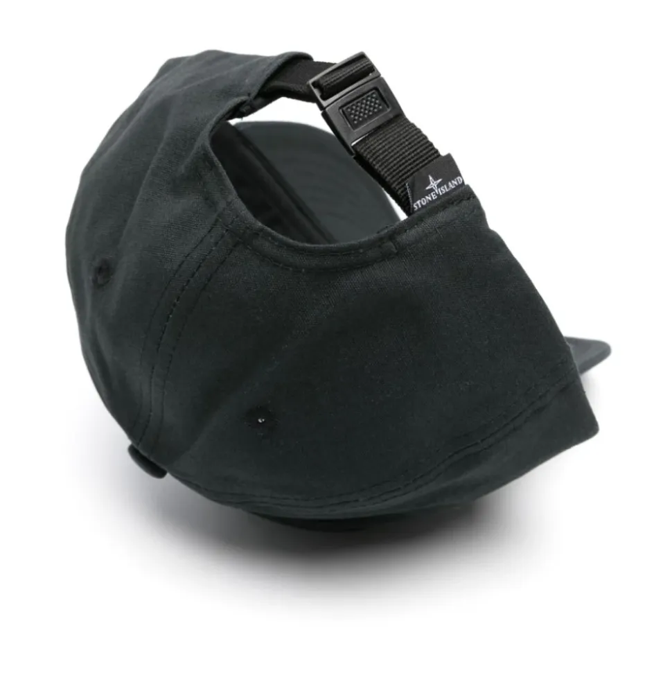 Casquette en coton noir avec logo boussole