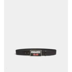 Ceinture en cuir avec boucle logo