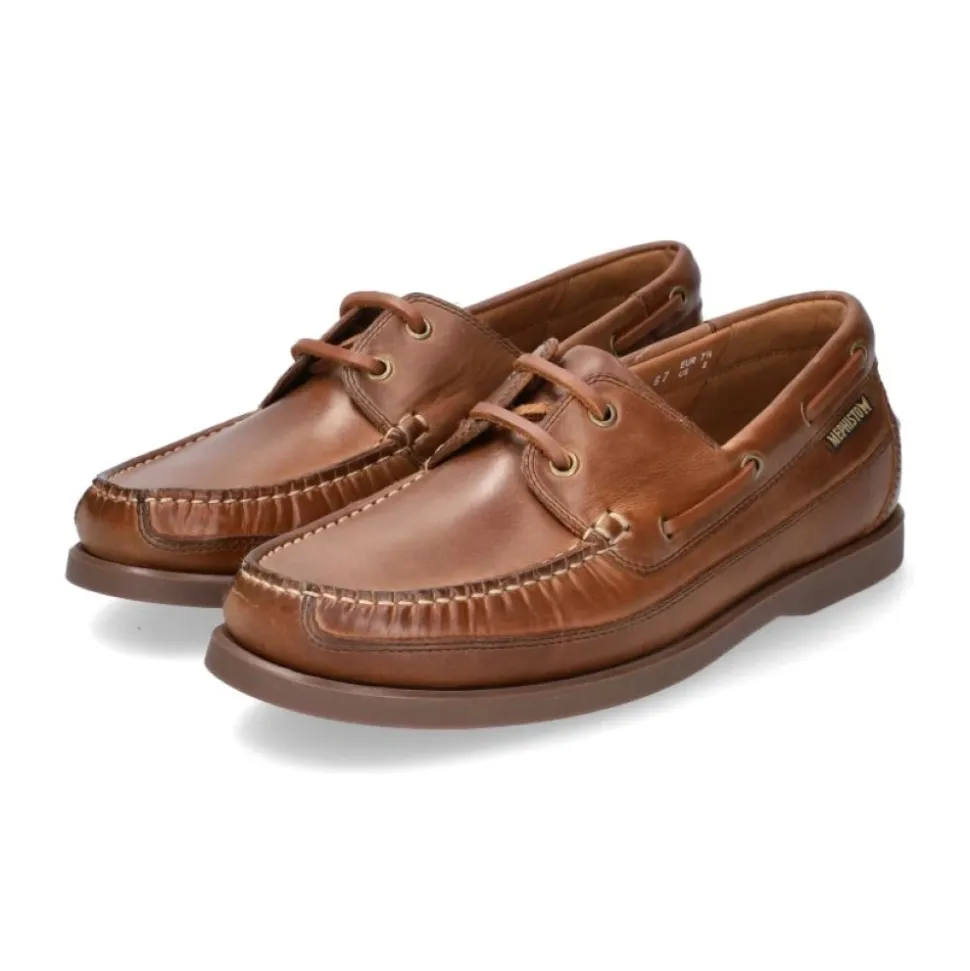 Chaussure en Cuir Marron à Enfiler pour Homme
