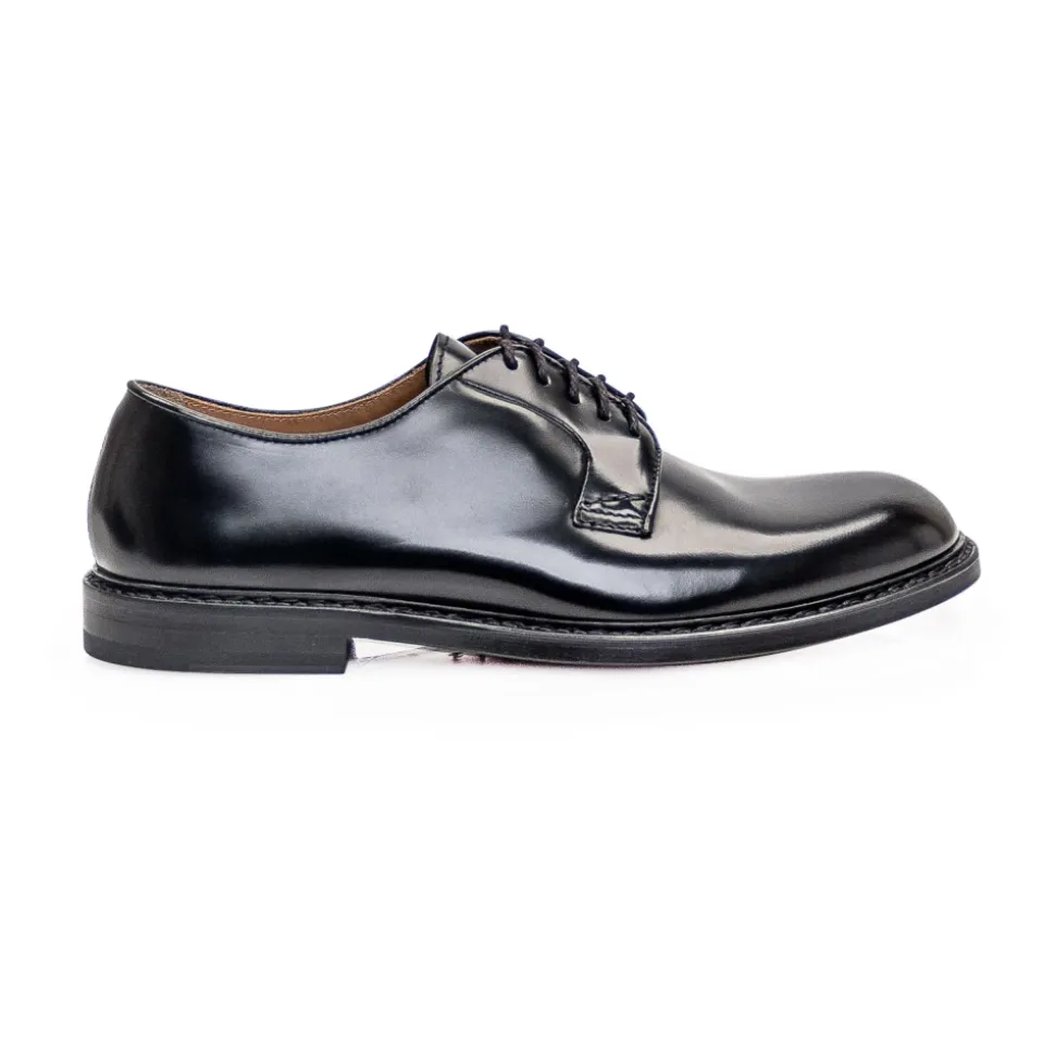 Chaussures à lacets en cuir noir