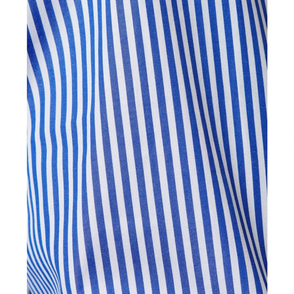 Chemise Coupe Tailleur en Popeline Rayée