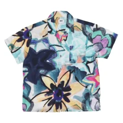Chemise Manches Courtes Col Camp Tissée