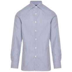 Chemise à Rayures en Coton Made in Italy