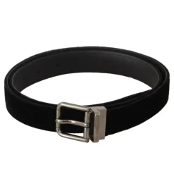 Classic Velvet Logo Engraved Metal Buckle Belt