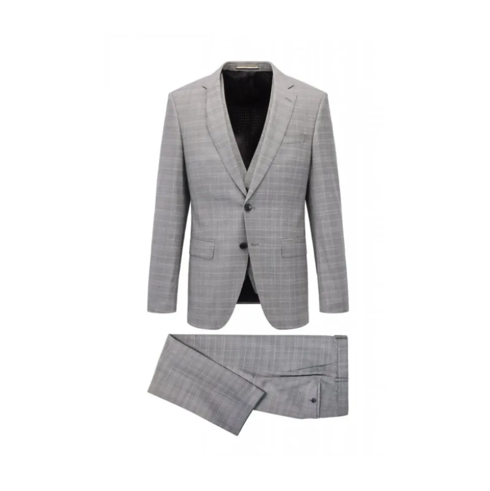 Costume à carreaux avec gilet ajusté