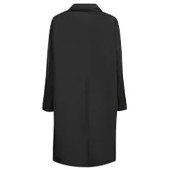 Duster en taffetas technique noir avec fermeture boutonnée