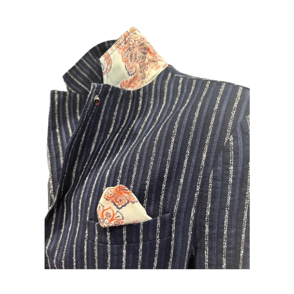 Élégant Blazer à Rayures de Tennis