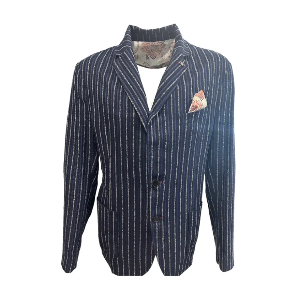 Élégant Blazer à Rayures de Tennis