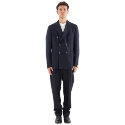 Élégant Costume Croisé en Laine