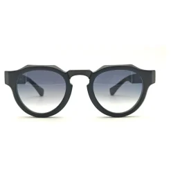Élégantes Lunettes de Soleil Panto Noires Mat