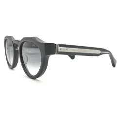 Élégantes Lunettes de Soleil Panto Noires Mat