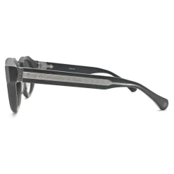 Élégantes Lunettes de Soleil Panto Noires Mat