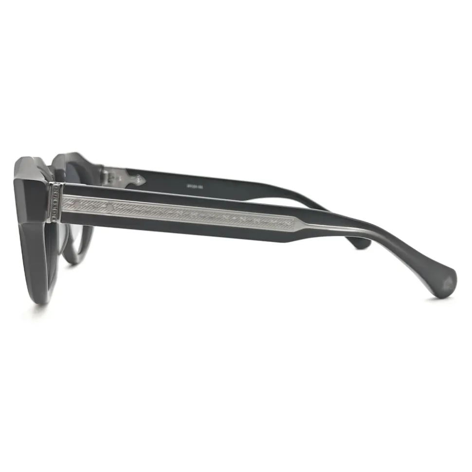 Élégantes Lunettes de Soleil Panto Noires Mat