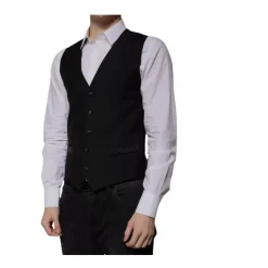 Élégant Gilet Formel Noir