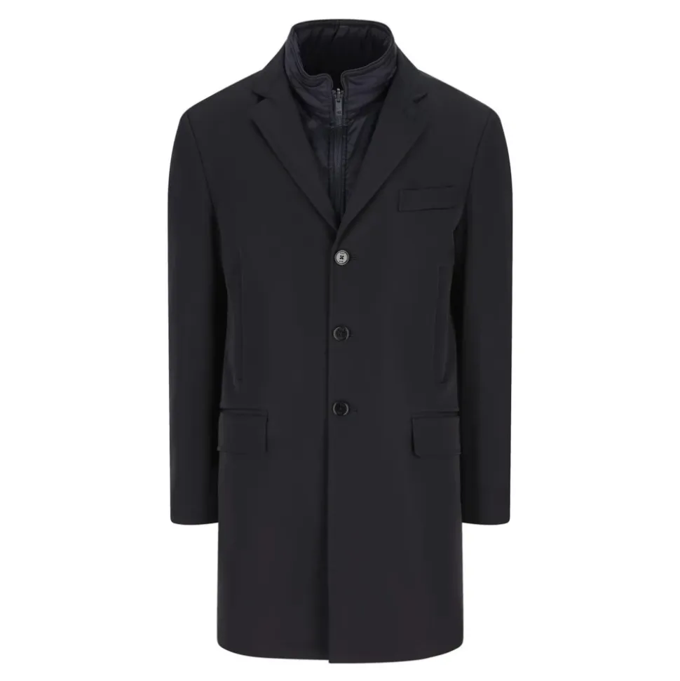 Manteau Double en Gabardine Stretch