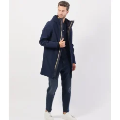 Manteau Long Bleu Imperméable Coupe-vent