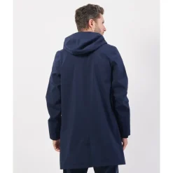 Manteau Long Bleu Imperméable Coupe-vent
