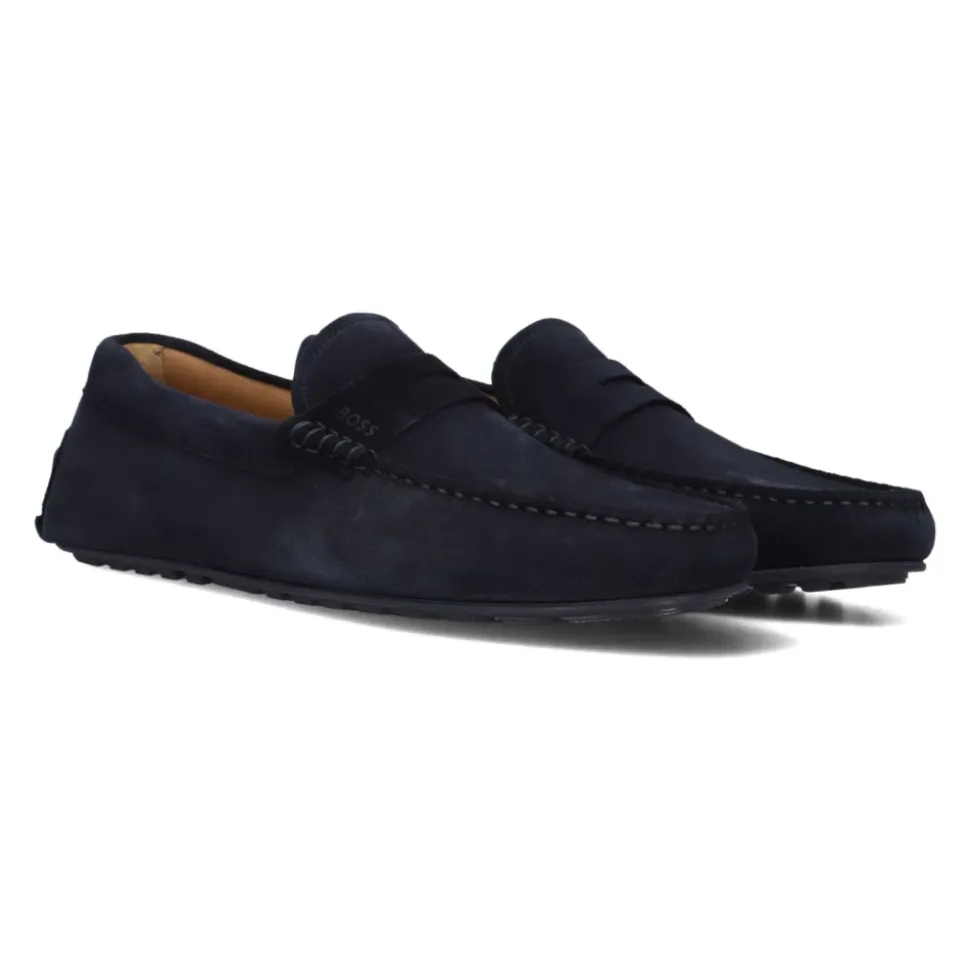 Mocassins Bleus en Daim pour Homme