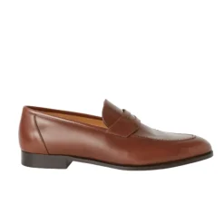 Mocassins Classiques Marron avec Double Couture