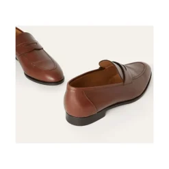Mocassins Classiques Marron avec Double Couture