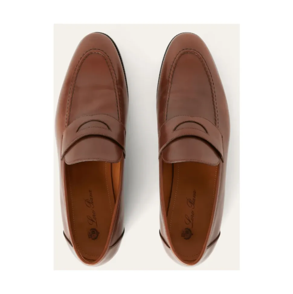 Mocassins Classiques Marron avec Double Couture