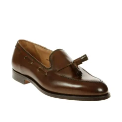 Mocassins en cuir marron avec détail pompon