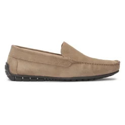 Mocassins en daim couleur taupe