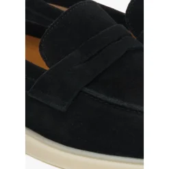 Mocassins noirs pour hommes en vrai velours italien
