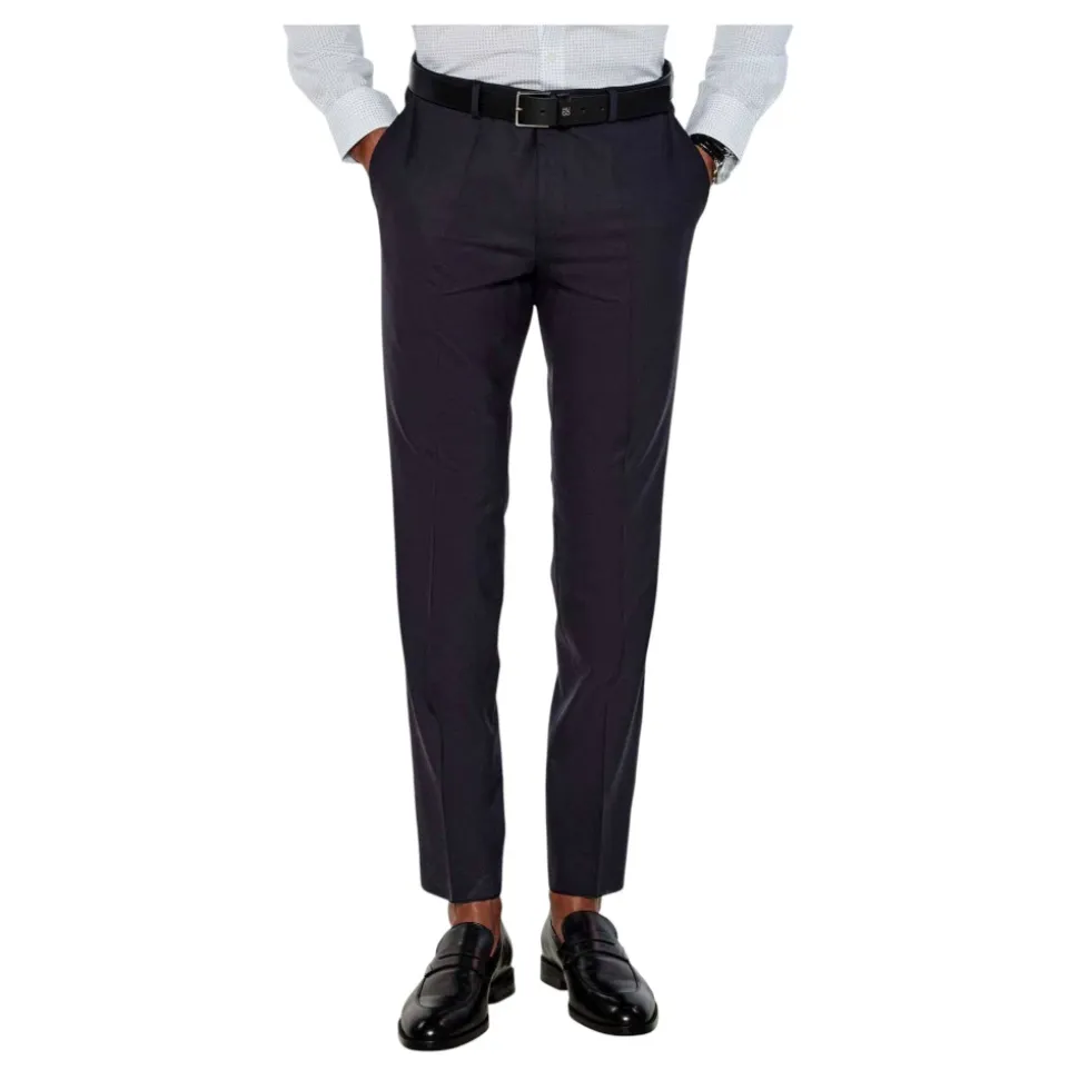 Pantalon Élégant en Laine Mélangée